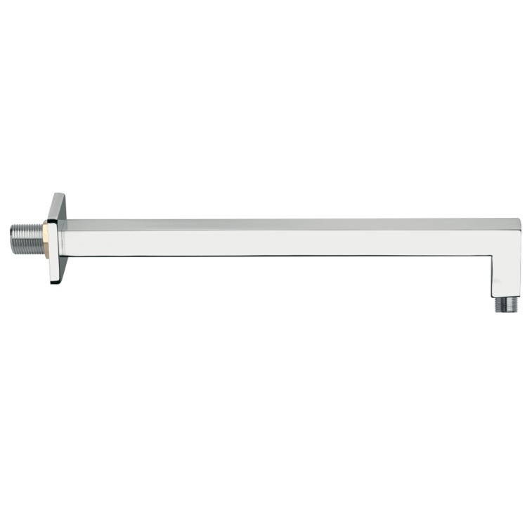 Remer 348S30US-CR Wall-Mounted 12 Inch Squared Shower Arm With Square Wall Flange